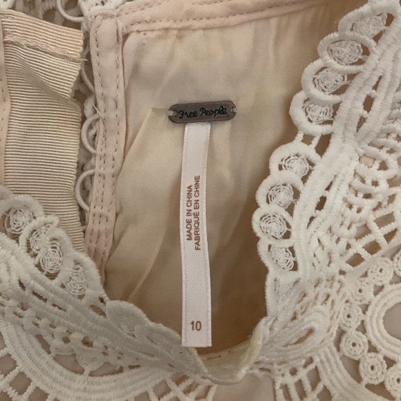 Free People Selma Ivory Crochet Sleeveless Dress Size 10 - Picture 8 of 8